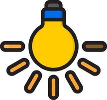 A light bulb with a yellow and blue color vector