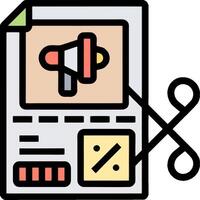 A paper document with scissors and a microphone vector