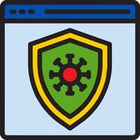 A shield with a red and green icon vector