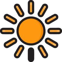A sun with a magnifying glass icon vector