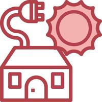 A house with a plug and a sun vector
