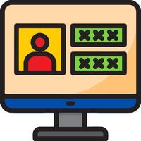 A computer screen with a person on it vector
