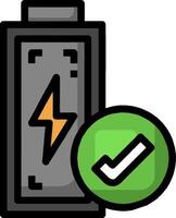 Battery icon with check mark vector