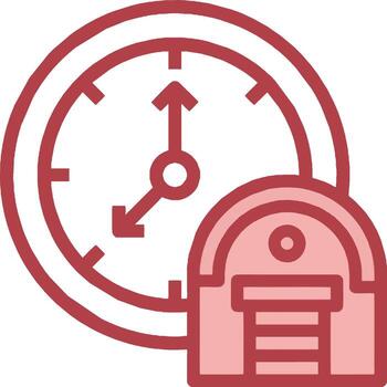 A clock and a box with a red outline vector