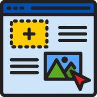 A website with a map and a plus sign vector