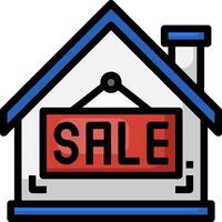 A house with a sale sign on it vector