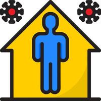 A man standing in front of a house with gears vector