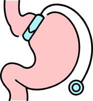 A cartoon illustration of a stomach with a pacemaker vector