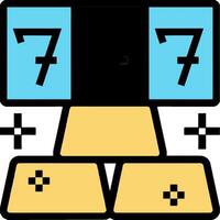 A cartoon of a stack of seven numbers vector
