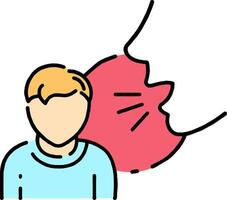A man is talking to someone with a red nose vector