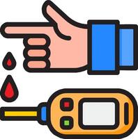 A hand pointing to a blood drop on a cell phone vector