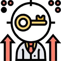 A man in a suit and tie is holding a key vector