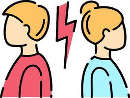 Two people with lightning bolts on their heads vector