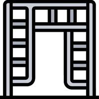 A movie theater with a ladder on top vector