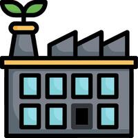 A factory building with a plant on top vector