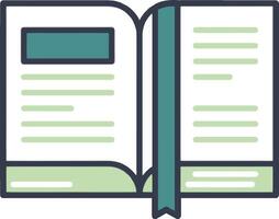 An open book with a green ribbon on it vector