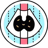 A cartoonish image of a black and white heart vector