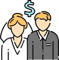 A man and woman with a dollar sign above them vector
