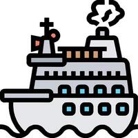 A cruise ship with smoke coming out of the top vector