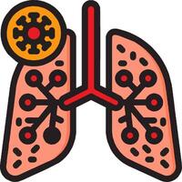 Lungs with a red circle and a green circle vector