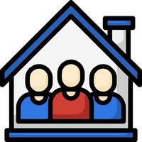 Family icon with two people in the house vector