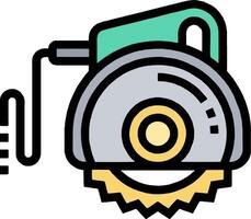 A circular saw with a blade on it vector