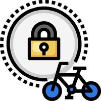 A bicycle with a padlock on it vector