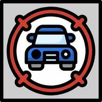 A car is in a circle with a red and blue border vector