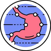 An illustration of the stomach and its location vector