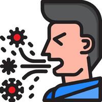 A man with a cold is blowing out his nose vector