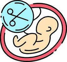A baby is in a crib with scissors vector