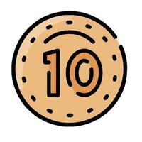 A cookie with the number ten on it vector