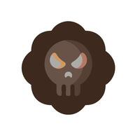A skull with an angry face in a flower vector
