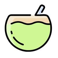 A green drink with a straw in it vector