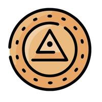An image of a coin with a triangle on it vector