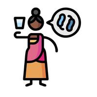 A woman holding a glass of water with a speech bubble vector