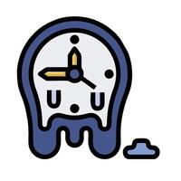 A clock with a broken face and a piece of ice vector