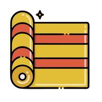 A roll of carpet with a star on it vector