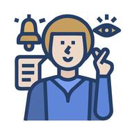 A man with a bell and a phone icon vector