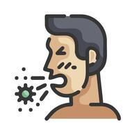 A man with a green bug on his face vector