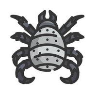 A black and white spider with a white dot on its back vector