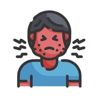 A man with a red face and a red nose vector