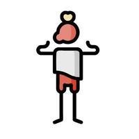 A man with a heart on his chest is standing in front of a white background vector