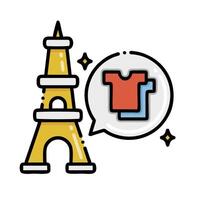 A shirt and a tower with a speech bubble vector