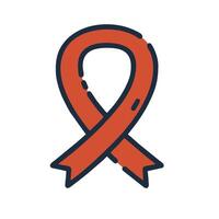 An orange ribbon icon on a white background vector