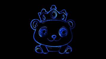 Neon frame effect, Crown Represents authority and governance, especially in monarchy on black background video