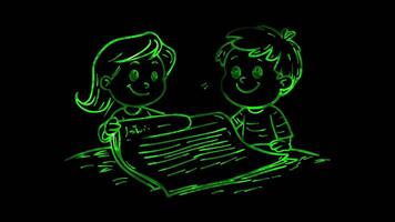 Neon frame effect, Constitution Document Symbolizes foundational legal principles of a state on black background video