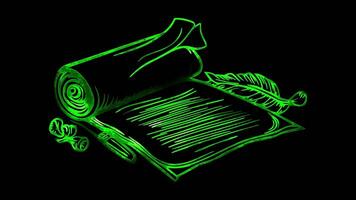 Neon frame effect, Constitution Document Symbolizes foundational legal principles of a state on black background video