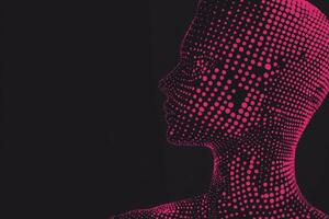 A woman's head is made up of dots photo