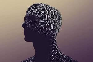 A man's head is covered in dots photo